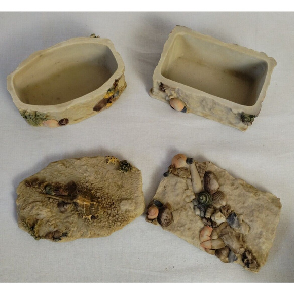 2 Resin Jewelry Trinket Box - Sea Ocean Beach Themed Boxes - Picture 4 of 5